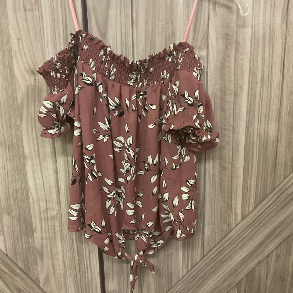 Boho mauve floral top
